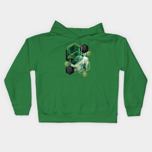 Emerald Green Geo Kids Hoodie